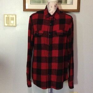 Black & Red Plaid Flannel Shirt